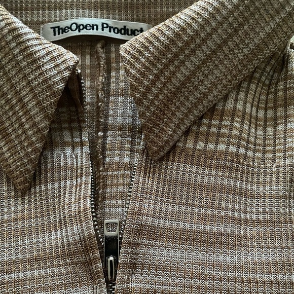 TheOpen Product two way double zipped fitted collared shirt blouse zipper - Picture 9 of 14